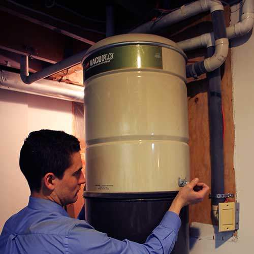 Cleaning the central vacuum canister