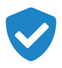 Blue shield with a check mark symbolizing Alberta Furnace Cleaning services in Calgary, Alberta